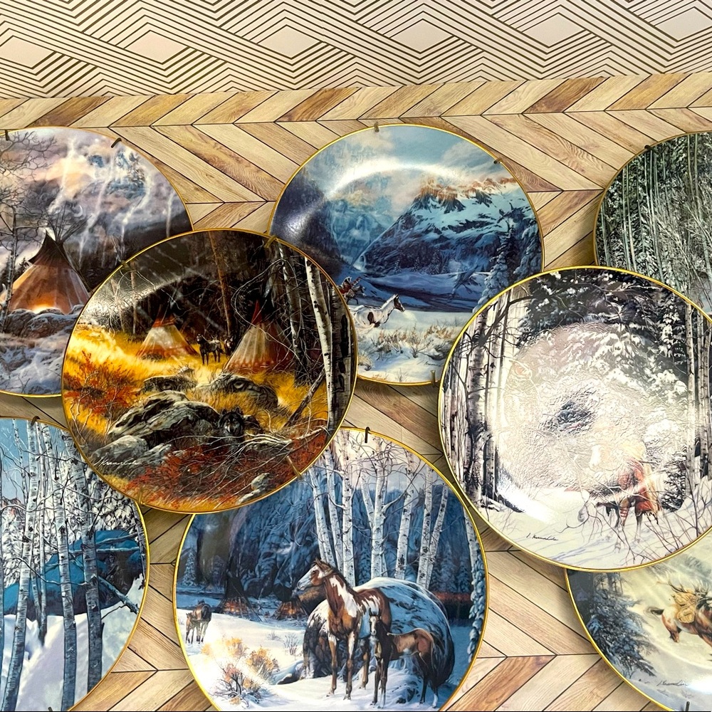 All original 8 plates in the series “Touching the spirit” by Julie Kramer Cole